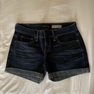 Aeropostale Dark Indigo Rolled Cuff Denim Shorts